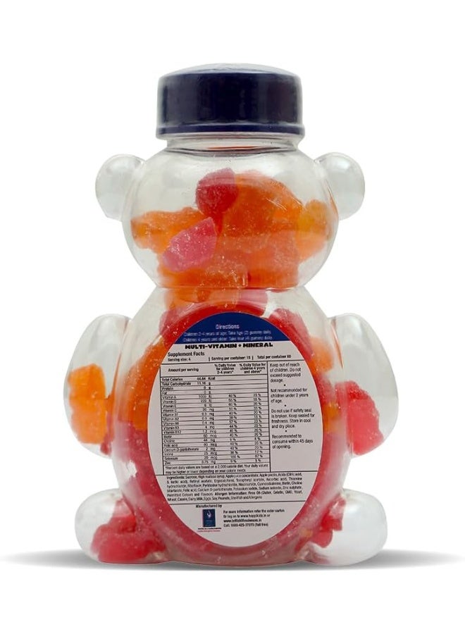 BRITISH BIOLOGICAL BRITISH LIFE SCIENCES PVT LTD ; Nutrition For A Healthy Beginning Happi Kidz Multivitamin Gummies for Toddlers & Kids | Vitamins & Minerals | Ages 2 & up | Strawberry & Orange Flavour | 60 Count - Image 2